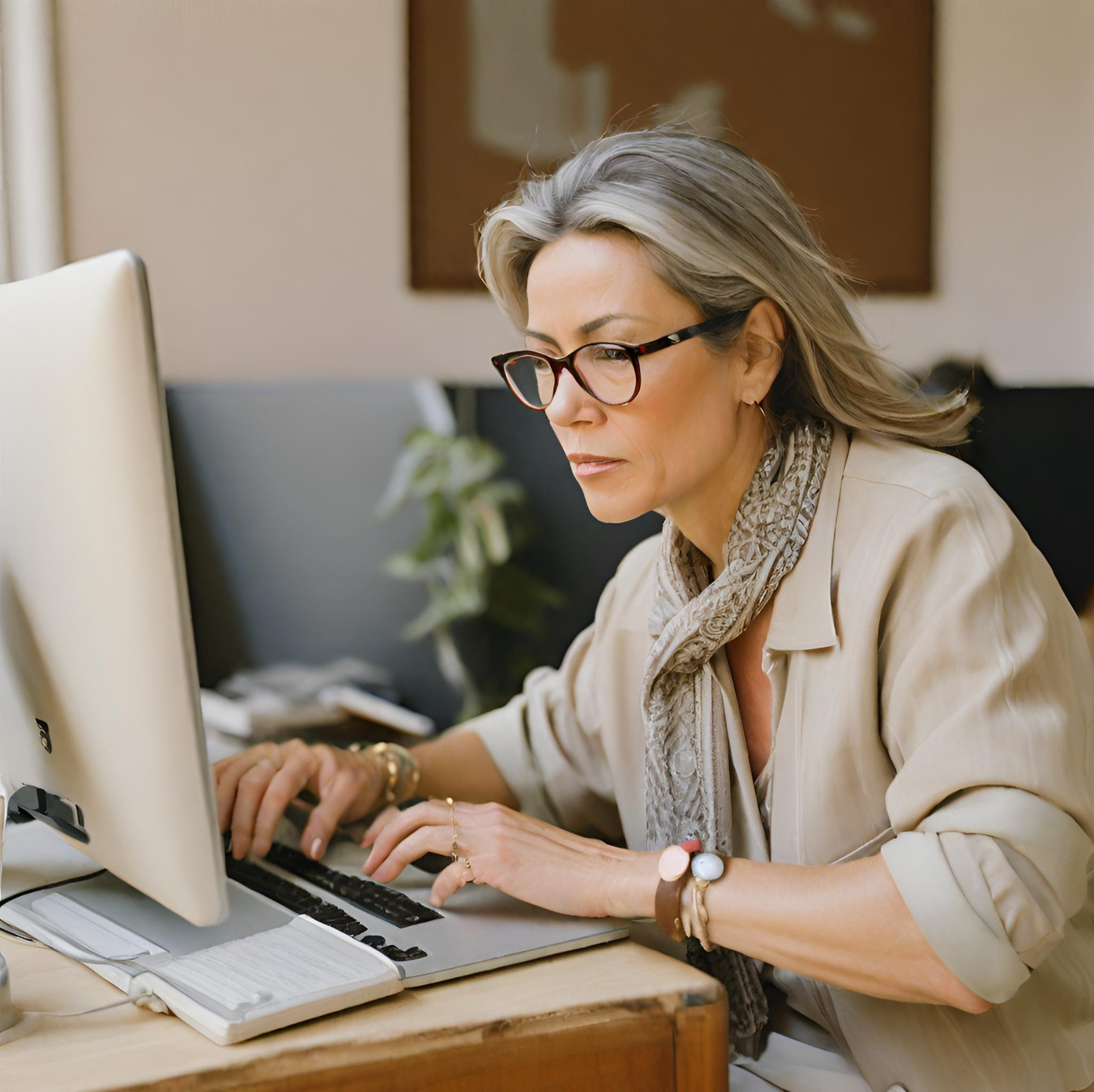 Woman computer